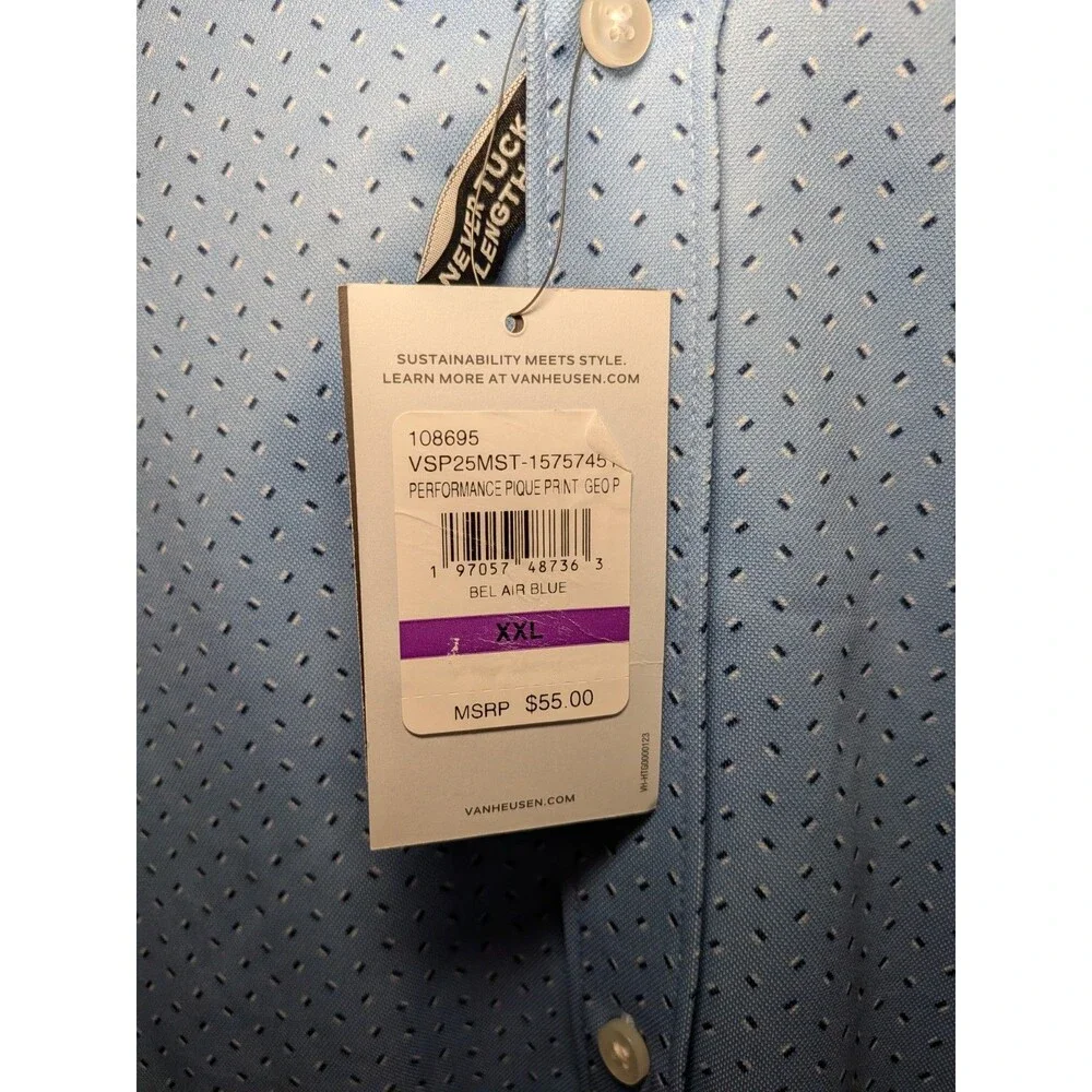 Van Hausen Perfomance Slim Fit Polo Size XXL Air Blue